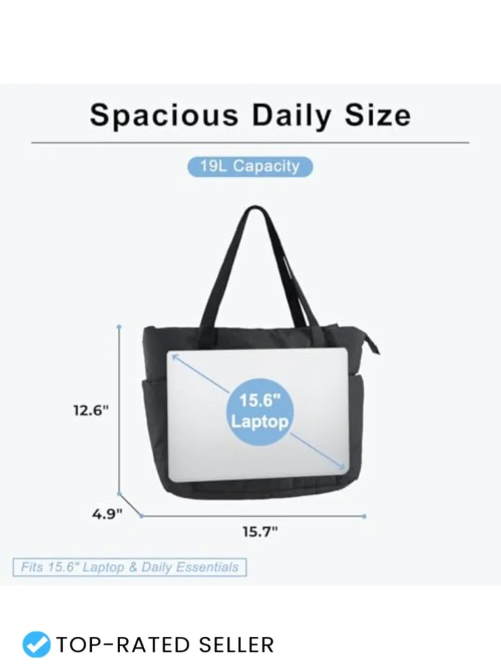 Quilted Puffer Tote Bag with Laptop Compartment and Yoga Mat Strap